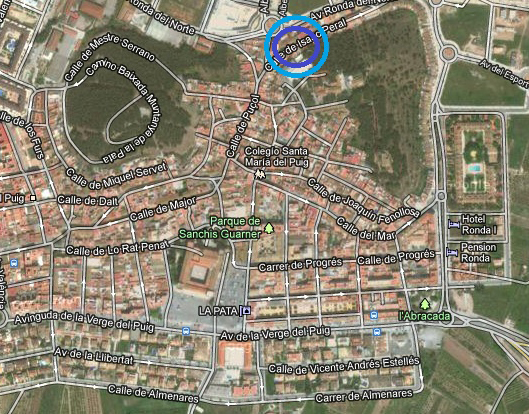 Mapa de ubicación. C/ ISAAC PERAL, 8 – Bj – Izq. – 46540 EL PUIG (VALENCIA)